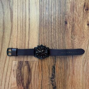 Men’s Fossil Commuter Dark Brown Leather Watch - Hybrid SmartWatch